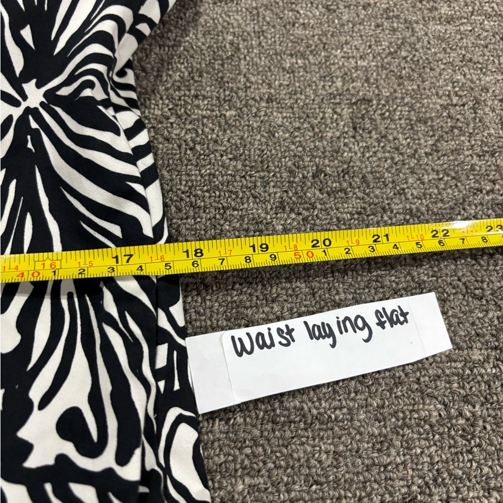 Jones NY Black & White Print Dress 14 Plus Sweetheart Neck Ruched Waist - Picture 9 of 10